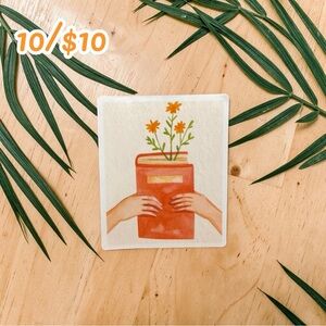 Book & Flowers Sticker – Cozy Reader Vinyl Decal | Minimal Aesthetic Book Lover